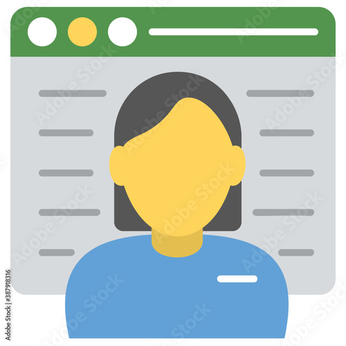 
A female programmer, software engineer or web developer 
