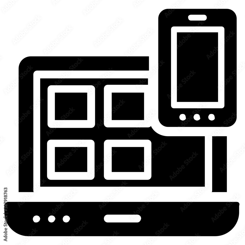 
Flat icon design of mobile marketing
