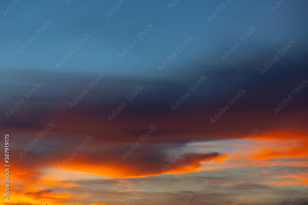 view of dawning sky and sun rise ; nature background