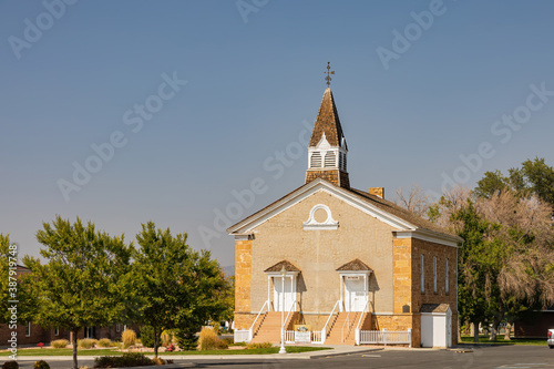 Sunny view of the Parowan Old Rock Church Museum photo