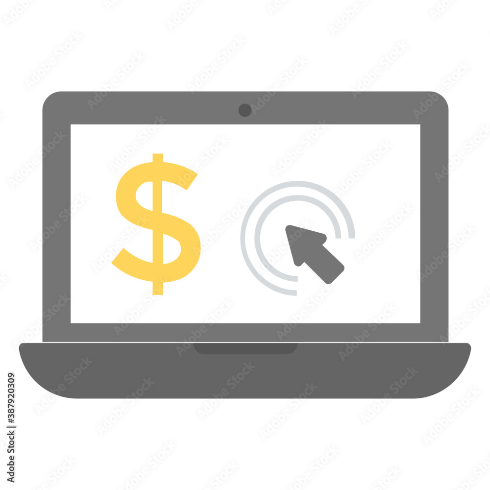 Digital advertising flat design icon, pay per click
Digital advertising flat design icon, pay per click