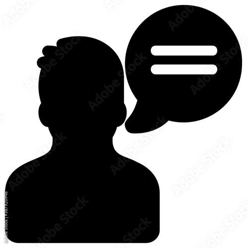 
A person with a speech sign indication spokesman, flat icon design
