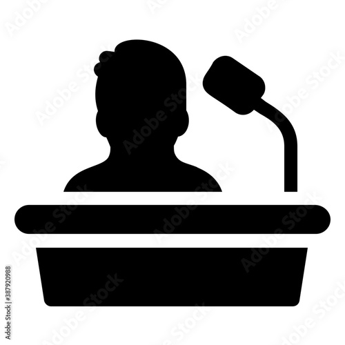 
A person with a speech sign indication spokesman, flat icon design

