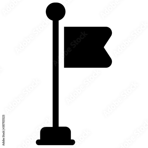 
A fluttering flag on stand stick, flat vector icon design
