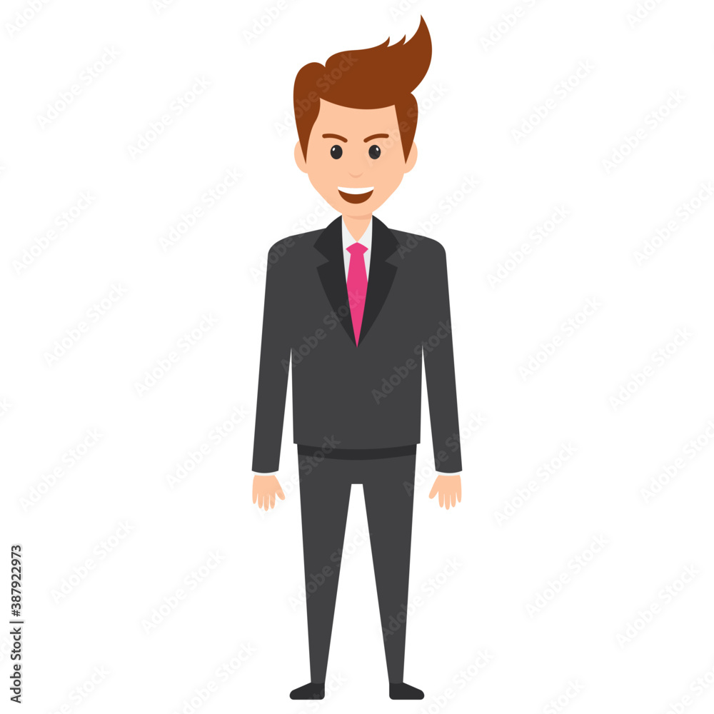 
A businessman avatar showing gesture of happiness 
