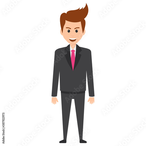  A businessman avatar showing gesture of happiness 