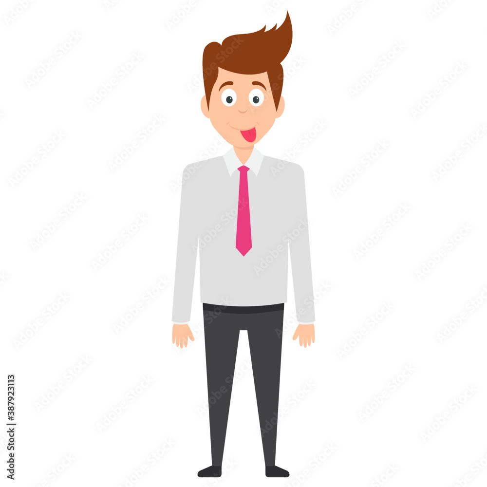 
A businessman avatar showing gesture of happiness 
