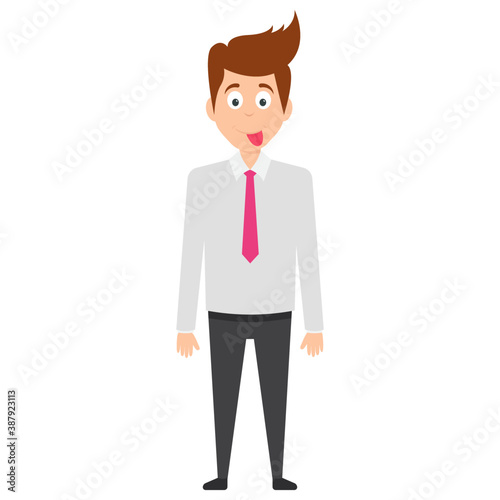 A businessman avatar showing gesture of happiness 