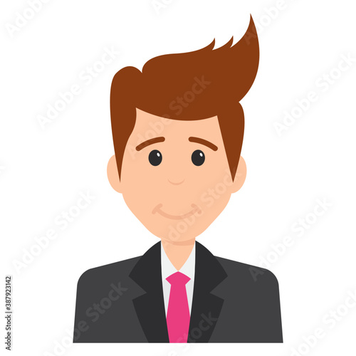 
A businessman avatar showing gesture of happiness 
