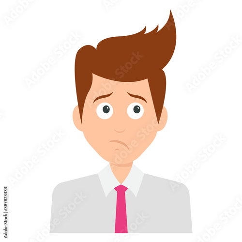 
A young business professional standing in depression 
