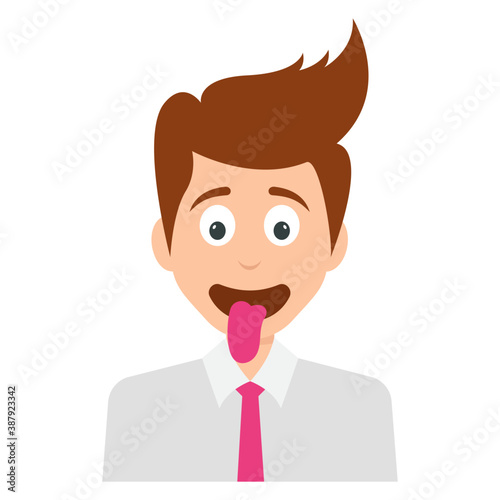 
A businessman avatar showing gesture of happiness 
