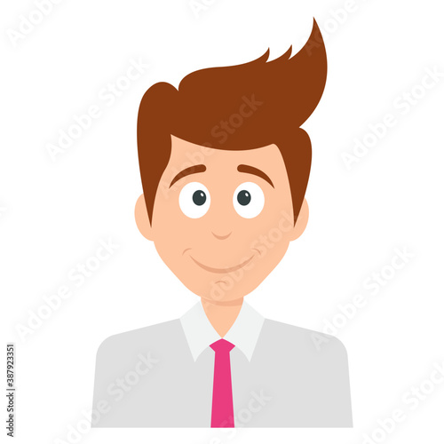 
A businessman avatar showing gesture of happiness 
