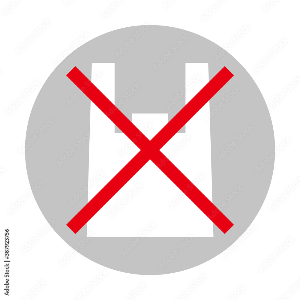 Fototapeta premium レジ袋非推奨のアイコン/白背景