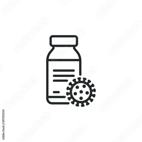 Vaccine for COVID-19 line icon concept isolated on white background. Vector illustration