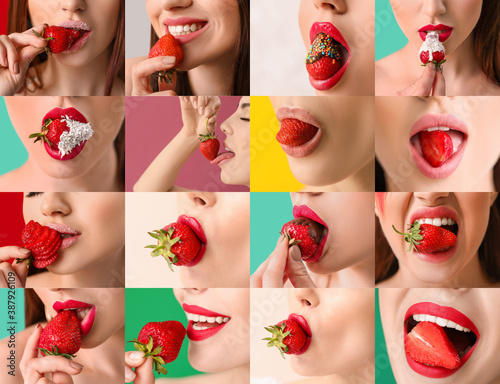 Collage of sexy young woman...