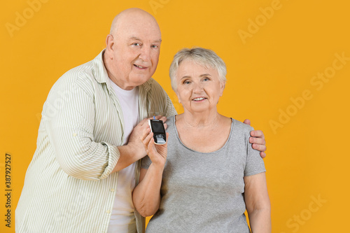 Senior diabetic couple with...