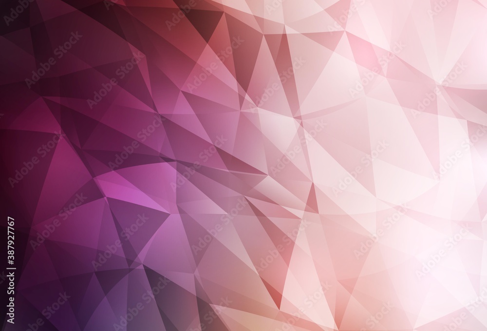 Obraz premium Light Pink vector triangle mosaic texture.