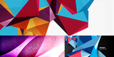 Set of minimal geometric backgrounds. Vector illustrations for covers, banners, flyers and posters and other