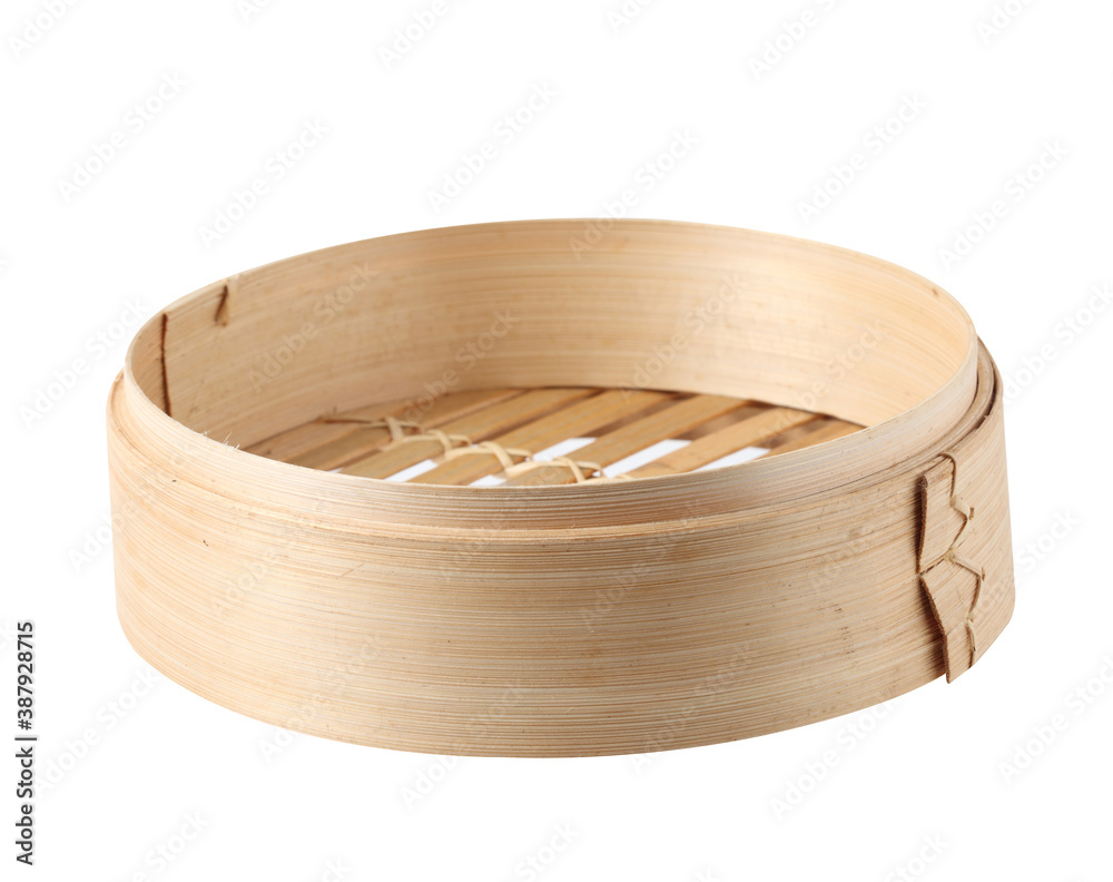 Chinese bamboo basket on white background Chinese bamboo basket on white background