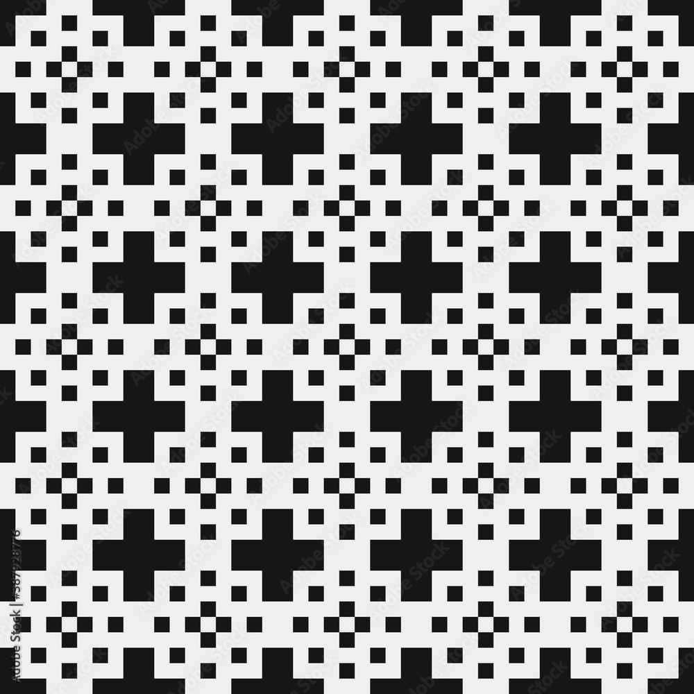 Fototapeta premium Abstract Cross Pattern Dots Logo generative computational art illustration