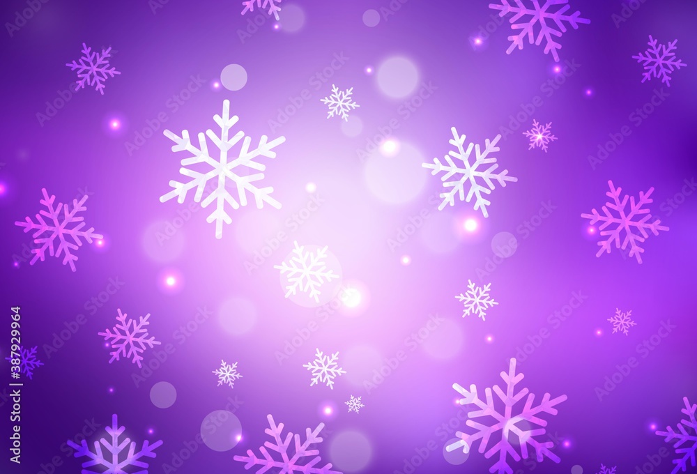 Light Purple, Pink vector background in Xmas style.