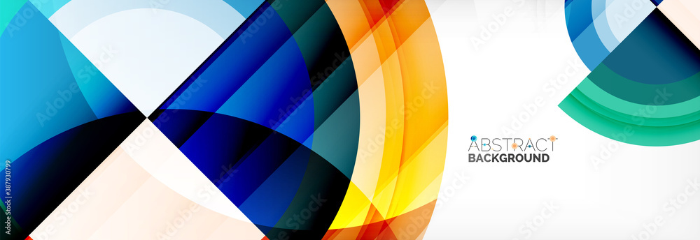 Obraz premium Round shapes, triangles and circles. Modern abstract background