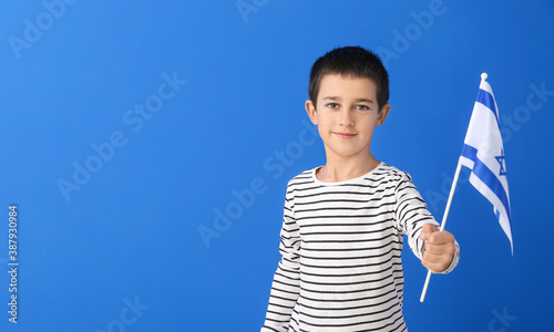 Little boy with the flag of...