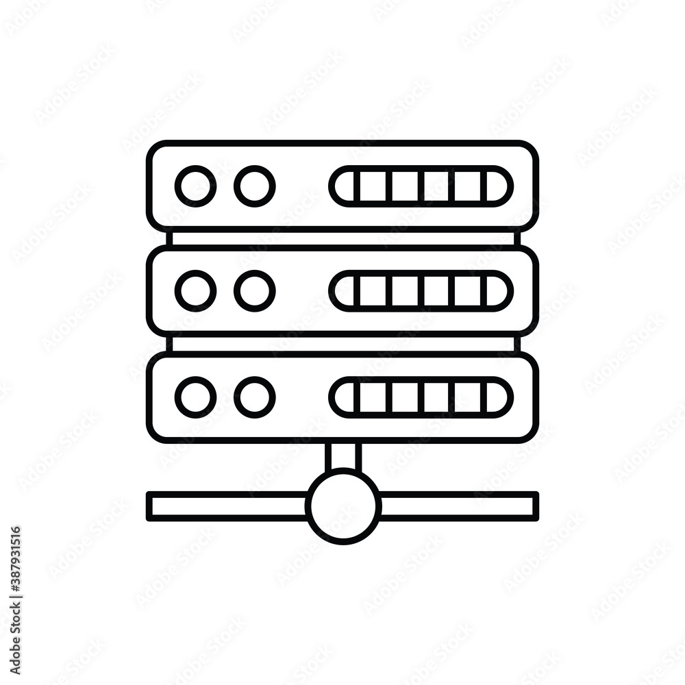 server database computer single isolated icon with line or outline style server database computer single isolated icon with line or outline style