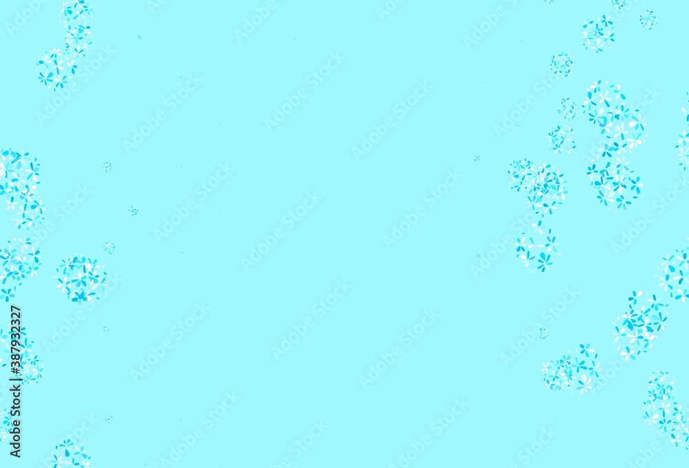 Light Blue, Red vector doodle texture with leaves. Light Blue, Red vector doodle texture with leaves.