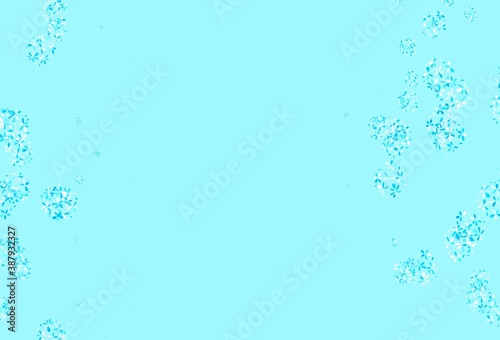 Light Blue, Red vector doodle texture with leaves.