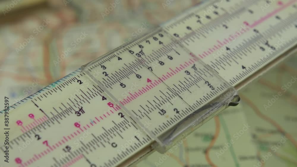 Retro Slide Rule Slipstick Used for Mathematical Calculations Retro Slide Rule Slipstick Used for Mathematical Calculations