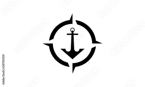 circle compass anchor logo