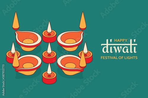 Greeting card for Diwali festival celebration in India