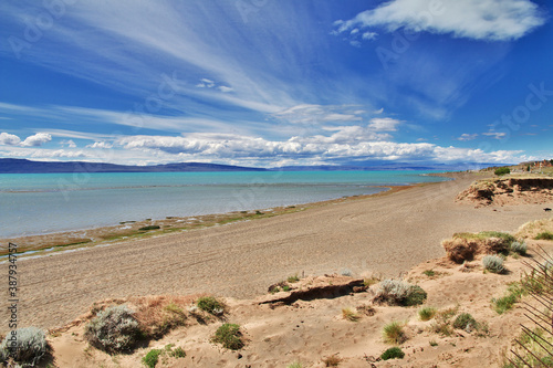 Lago argentino lake in Laguna Nimez Reserva  El Calafate  Patagonia  Argentina