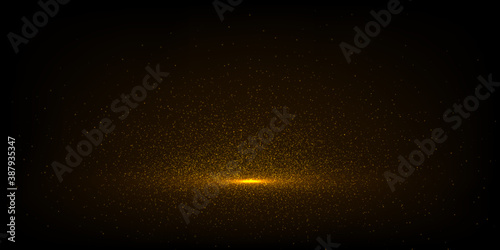 Vector abstract luxury background with golden glitter dust. Decorative backdrop with shiny glittery texture.