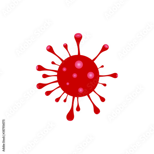 corona virus cell in red