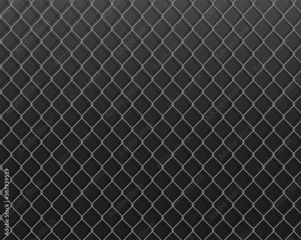 Wire mesh fence on a dark metal background. Wire mesh fence on a dark metal background.