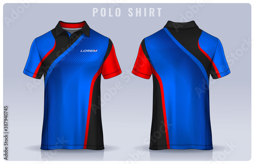 t-shirt polo templates design. uniform front and back view.