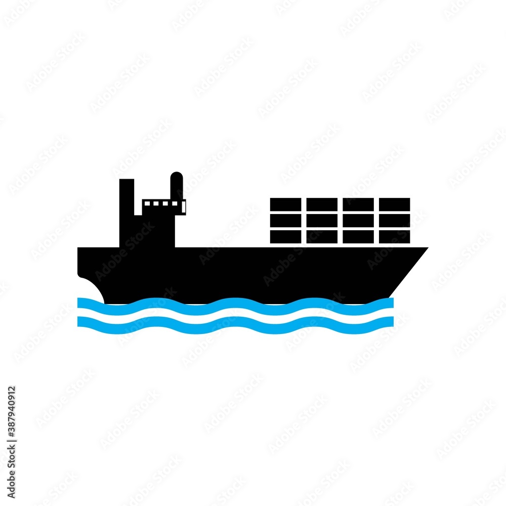 Obraz premium Ship icon logo, vector design