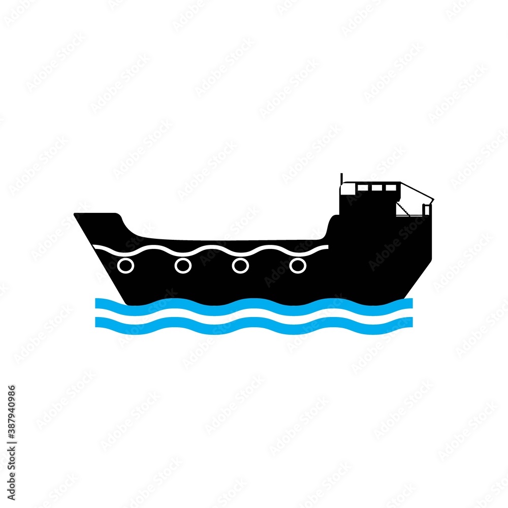 Obraz premium Ship icon logo, vector design