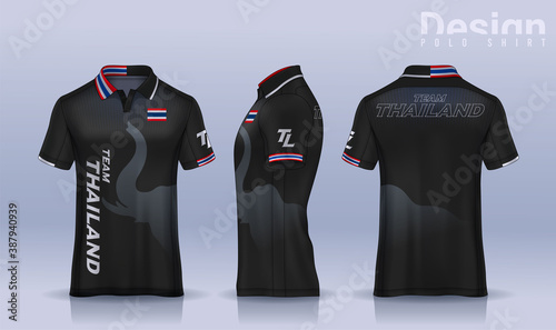 t-shirt polo templates design. uniform front and back view.