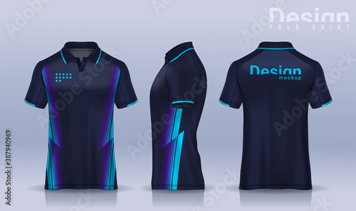 t-shirt polo templates design. uniform front and back view.
