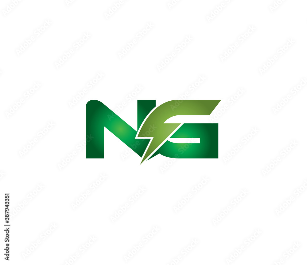 NG Alphabet Electric Logo Design Concept NG Alphabet Electric Logo Design Concept