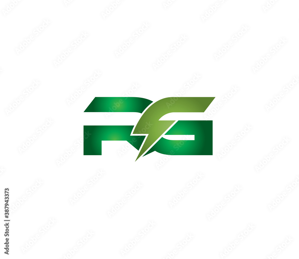 RG Alphabet Electric Logo Design Concept