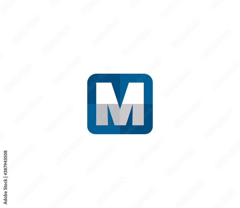 M Alphabet Modern Icon Style Simple Logo Design Concept M Alphabet Modern Icon Style Simple Logo Design Concept