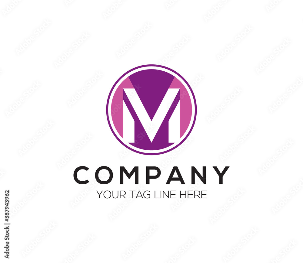 M Alphabet Modern Logo Design Concept
