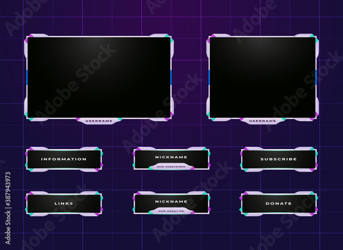 twitch streaming panel overlay design template