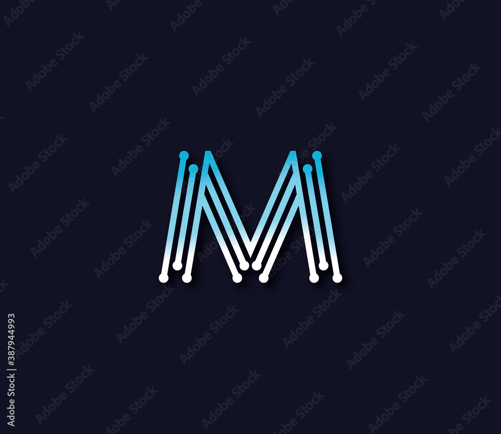 M Alphabet Connection Logo Design Concept M Alphabet Connection Logo Design Concept