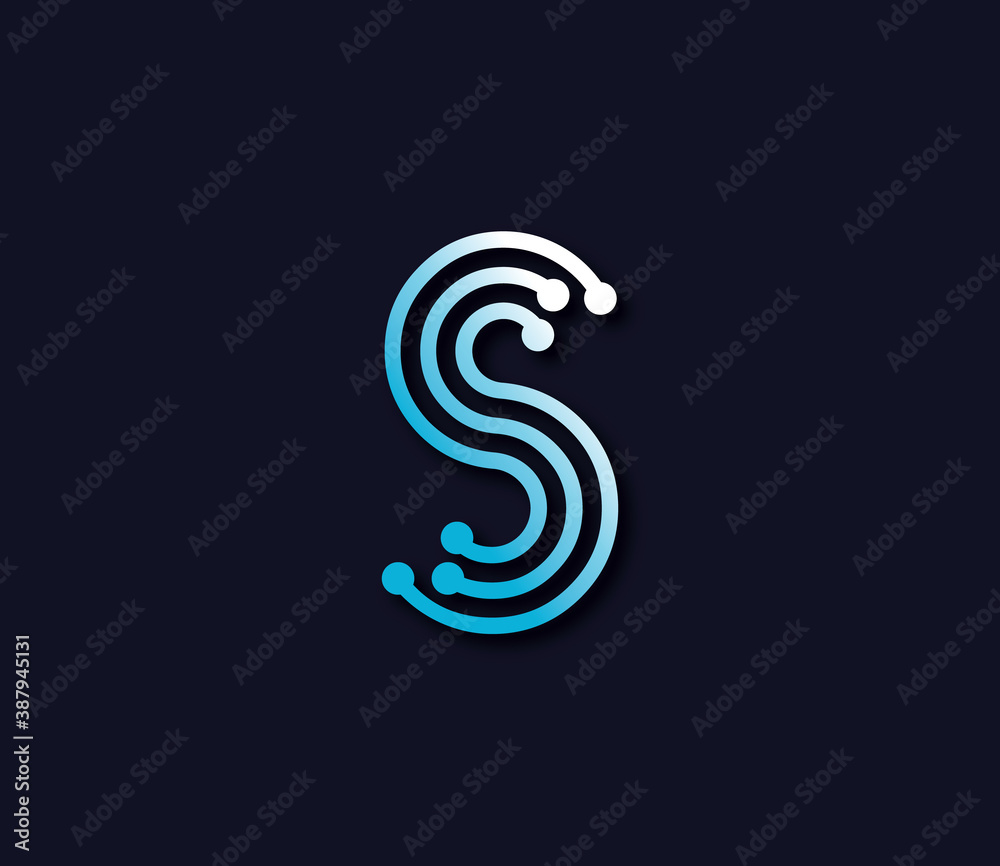 S Alphabet Connection Logo Design Concept