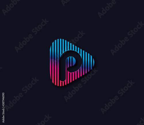P Alphabet Play Logo Design Concept